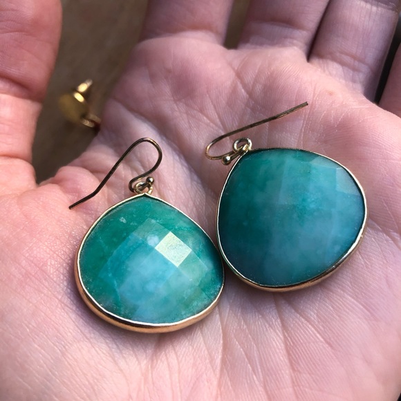 Anthropologie blue/green gem drop earrings